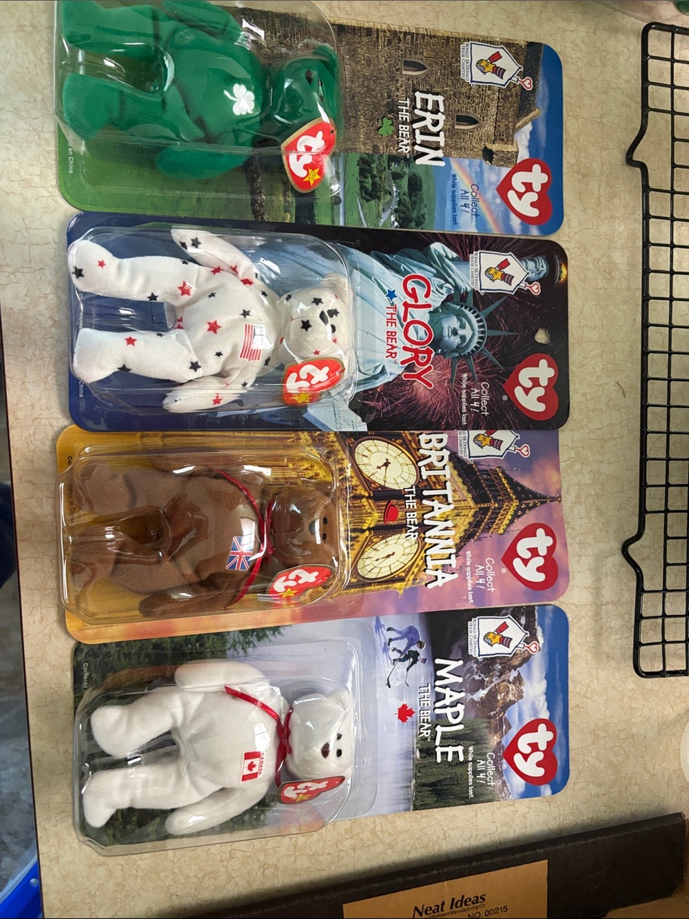 Ty Beanie Babies Assorted Plush Bears - White, Green, Brown